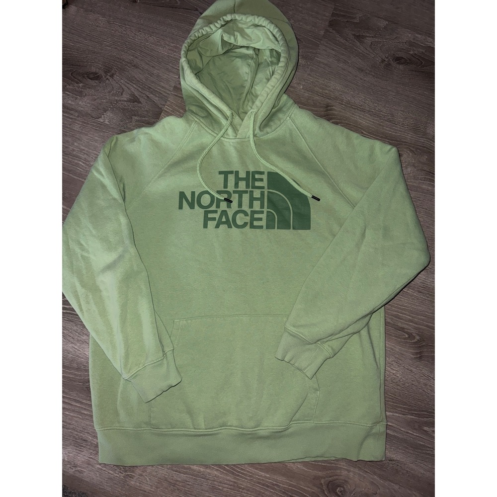 The North Face Womens Light‎ Green Graphic Logo Pullover Hoodie Size Large L
